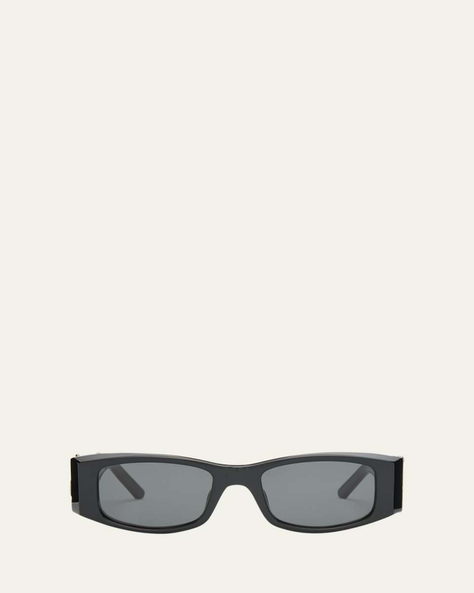 Angel Black Acetate & Metal Rectangle Sunglasses